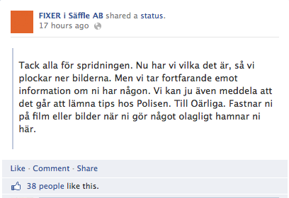 Polisen, Facebook, Säffle, Värmland, Stold